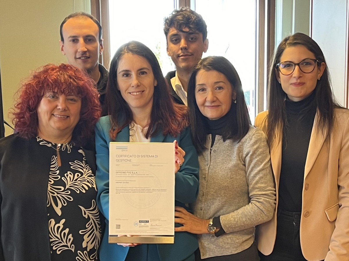 Officine FVG S.p.A. certificata UNI/PdR 125:2022 per la parità di&nbsp;genere